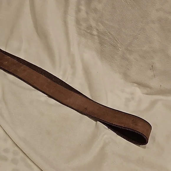 Frye suede belt 40 inches end to end soft brown brass buckle - Picture 2 of 9